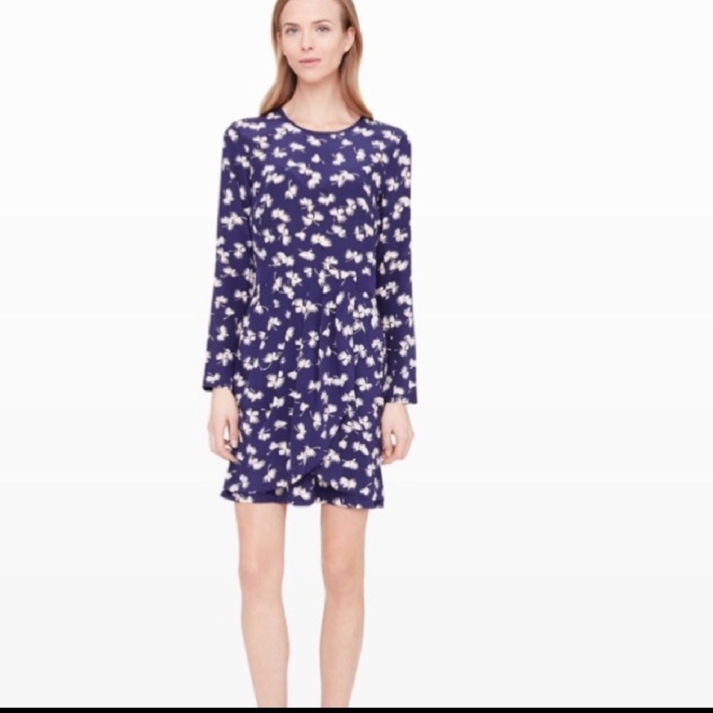 club monaco blue floral dress | Dresses | Club Monaco Silk Modelyn Luxury Long Sleeve collection_combi: shirts_blouses Style:S Crafted in cascading tiers